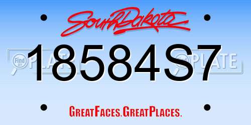 18584S7 South Dakota License Plate