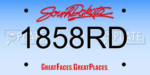 1858RD South Dakota License Plate