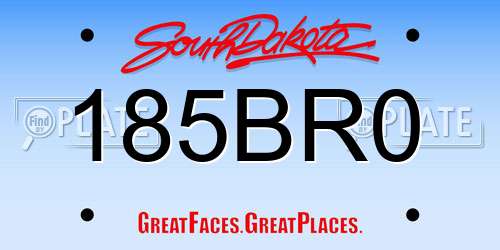 185BR0 South Dakota License Plate