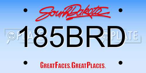 185BRD South Dakota License Plate