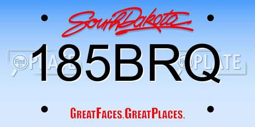 185BRQ South Dakota License Plate