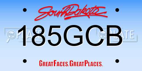 185GCB South Dakota License Plate
