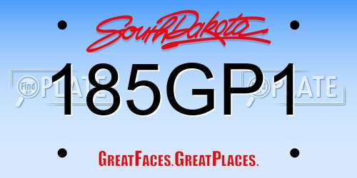 185GP1 South Dakota License Plate