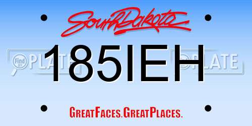 185IEH South Dakota License Plate