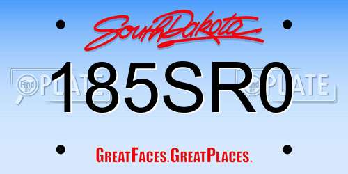 185SR0 South Dakota License Plate