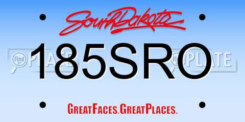185SRO South Dakota License Plate