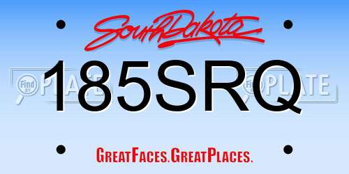 185SRQ South Dakota License Plate