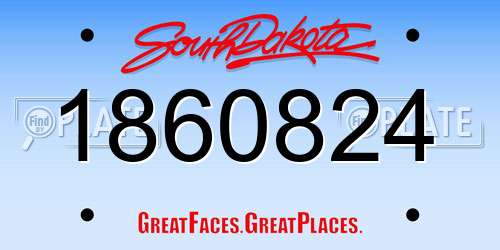 1860824 South Dakota License Plate