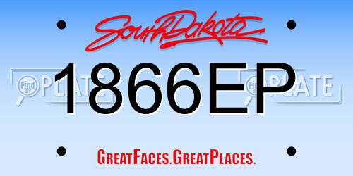 1866EP South Dakota License Plate