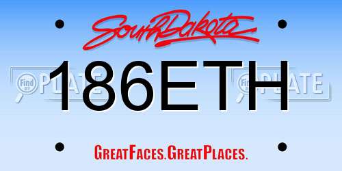 186ETH South Dakota License Plate