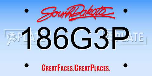 186G3P South Dakota License Plate