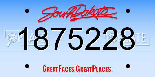 1875228 South Dakota License Plate