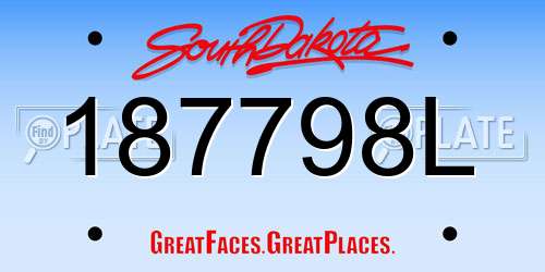 187798L South Dakota License Plate