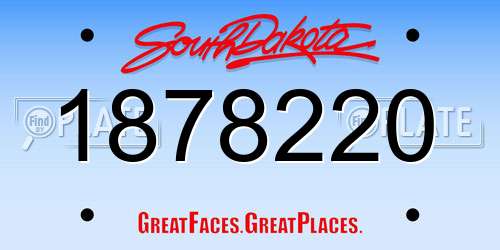 1878220 South Dakota License Plate