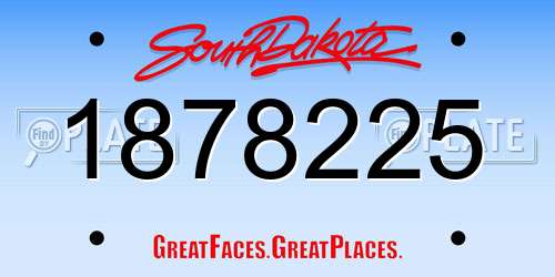 1878225 South Dakota License Plate