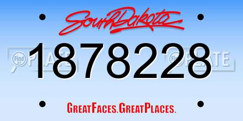 1878228 South Dakota License Plate
