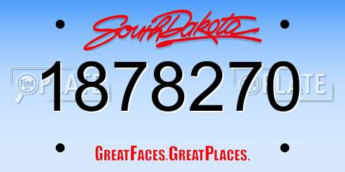 1878270 South Dakota License Plate