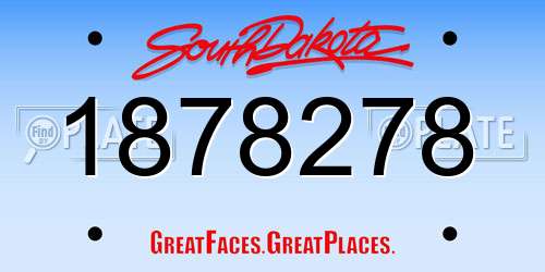1878278 South Dakota License Plate