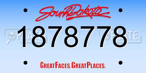 1878778 South Dakota License Plate