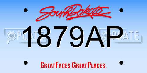 1879AP South Dakota License Plate