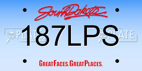 187LPS South Dakota License Plate