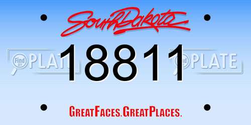 18811 South Dakota License Plate