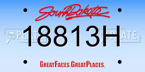 18813H South Dakota License Plate
