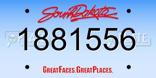 1881556 South Dakota License Plate