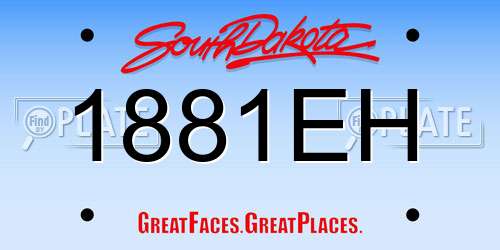1881EH South Dakota License Plate