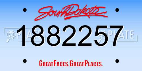 1882257 South Dakota License Plate