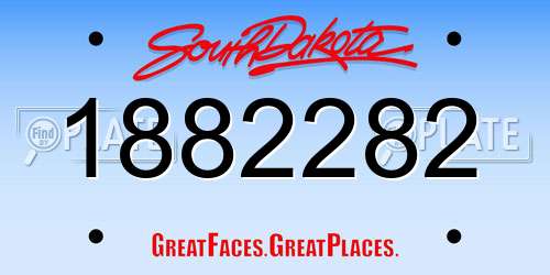 1882282 South Dakota License Plate