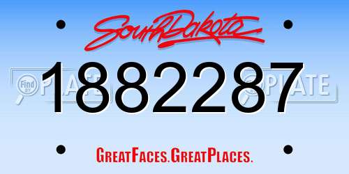 1882287 South Dakota License Plate