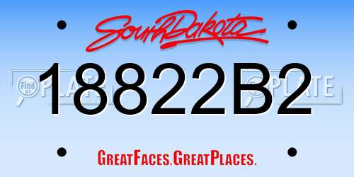 18822B2 South Dakota License Plate