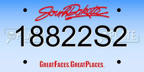18822S2 South Dakota License Plate