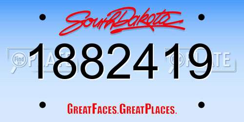 1882419 South Dakota License Plate