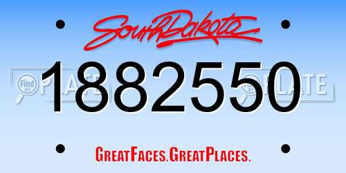 1882550 South Dakota License Plate