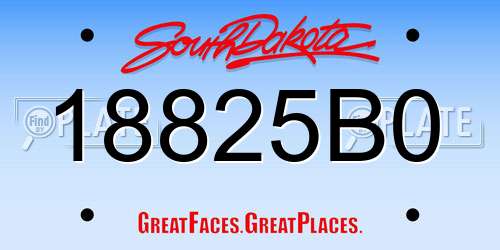 18825B0 South Dakota License Plate