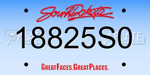 18825S0 South Dakota License Plate