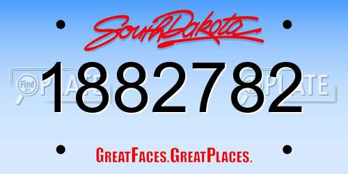 1882782 South Dakota License Plate