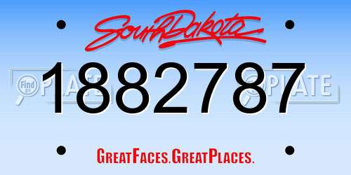 1882787 South Dakota License Plate