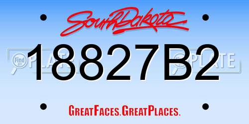 18827B2 South Dakota License Plate