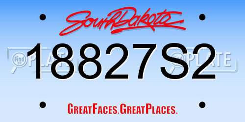 18827S2 South Dakota License Plate