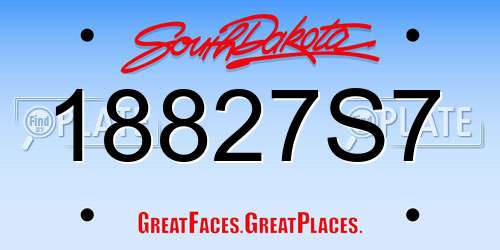 18827S7 South Dakota License Plate