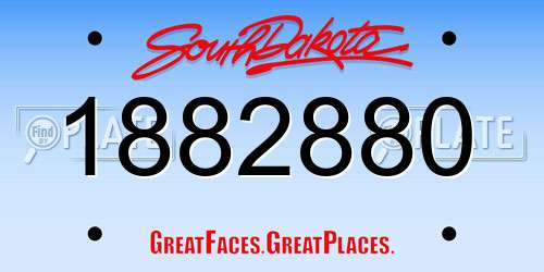 1882880 South Dakota License Plate