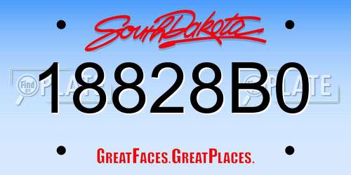 18828B0 South Dakota License Plate