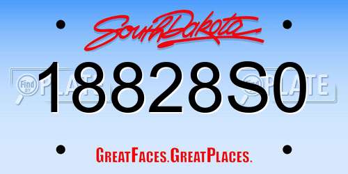 18828S0 South Dakota License Plate