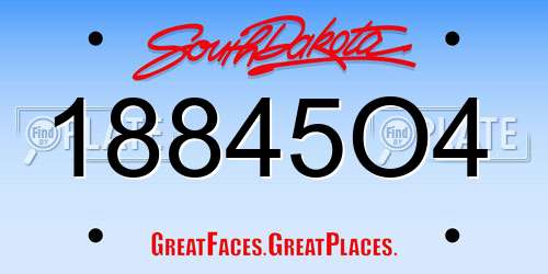 18845O4 South Dakota License Plate