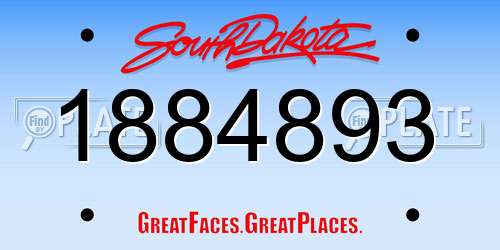 1884893 South Dakota License Plate