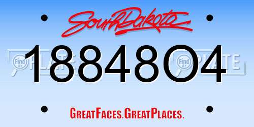 18848O4 South Dakota License Plate