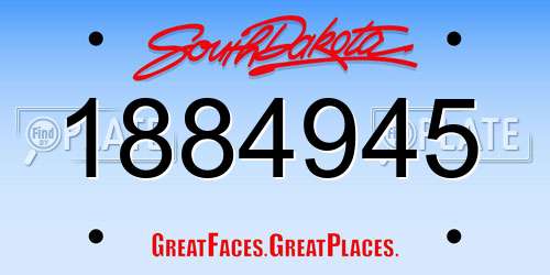 1884945 South Dakota License Plate